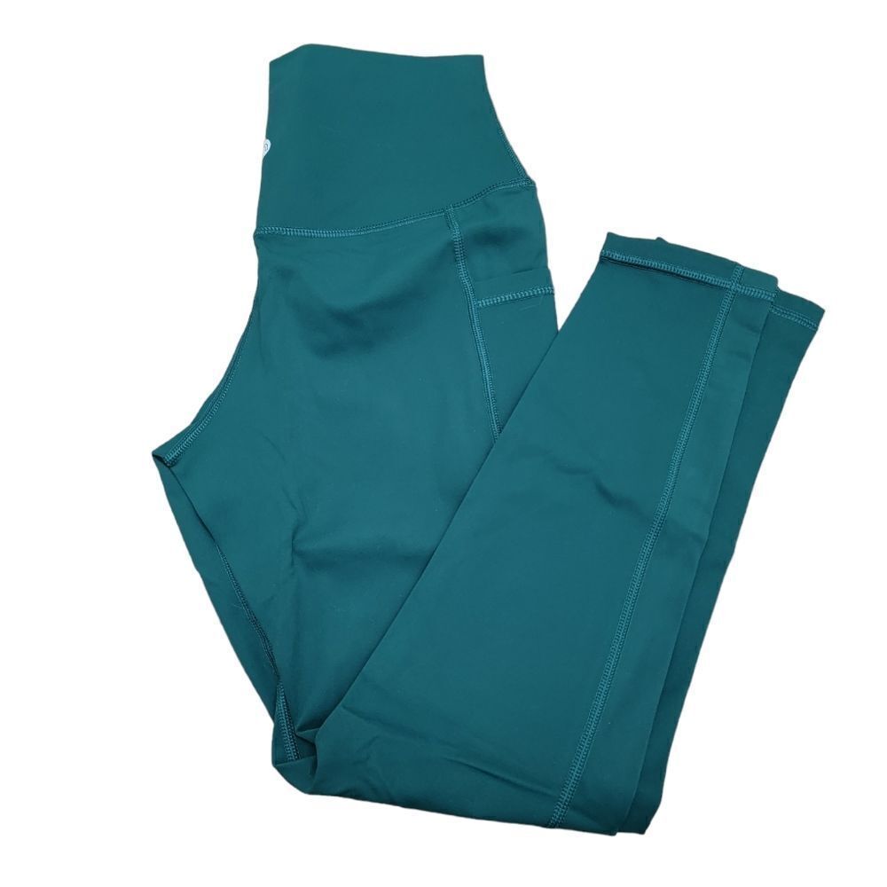ImUGA High-Waisted Yoga Pants with Pockets Both Sides Forest Green Size M